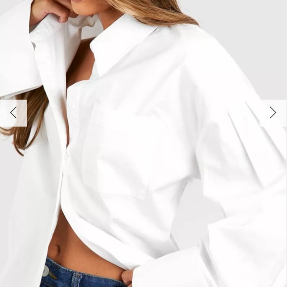 BOOHOO COTTON EXTREME WIDE CUFF SHIRT Size 12 - Picture 3 of 8